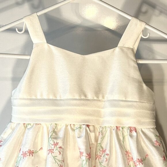 Cherokee SZ 5T Ivory Satin Pink Embroidered Formal Party Easter Church Dress - Picture 3 of 10